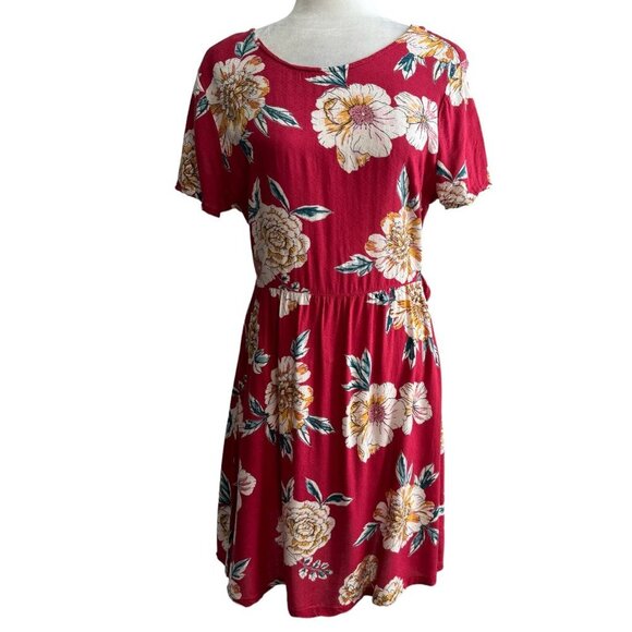 Roxy Dress Hello Cilento Short Sleeve Mini Back Cut-Out Boho Women's Size M - Picture 2 of 10